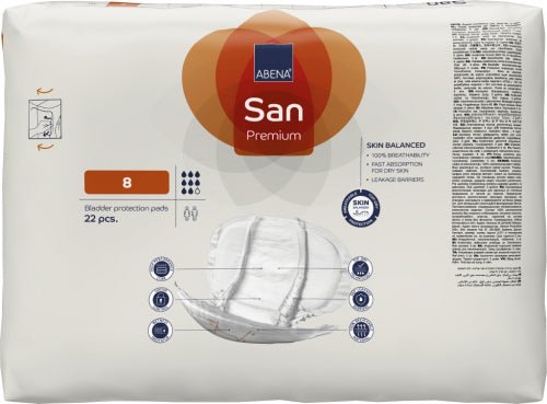 Protection anatomique - Abena San N° 8 - Carton de 4 paquets (88 unités)