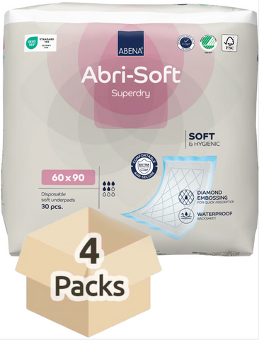 Alèse Abena - Abri Soft Super Dry  60 x 90 cm -  Carton 4 paquets (120 unités)